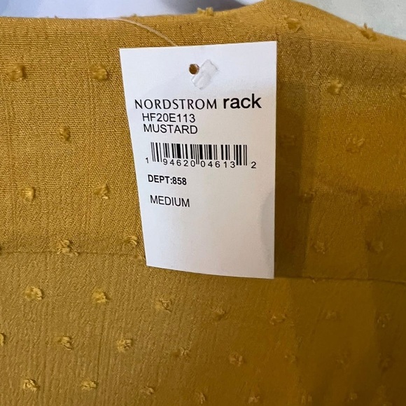 Nordstrom Mustard Long Sleeve Wrap Dress - Picture 4 of 6